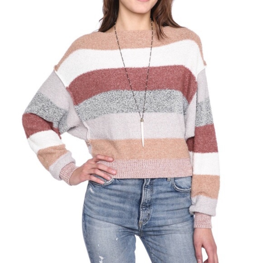 Free people candy land striped dolman sweater
